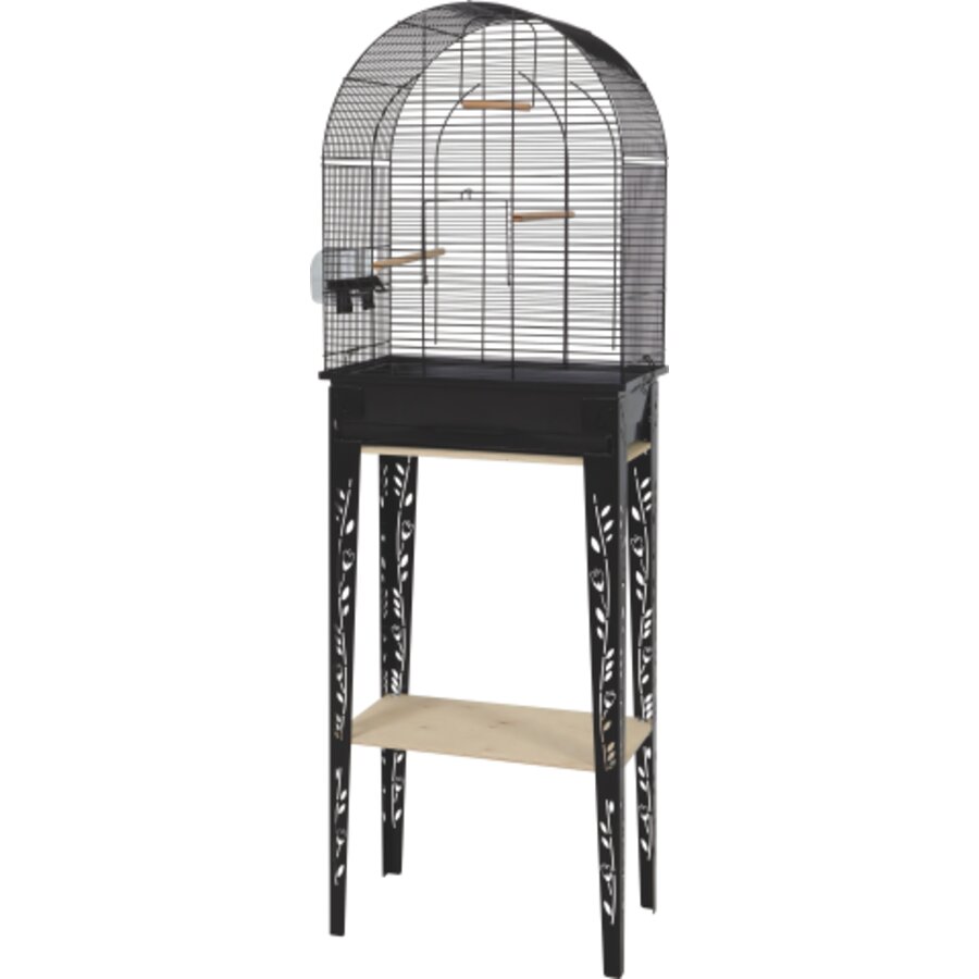 Vogelkooi NOTA M Voor Kleine Vogels, Vogelvolière Met Waterdispenser 95 X 64 X 165 5 Cm Zwart